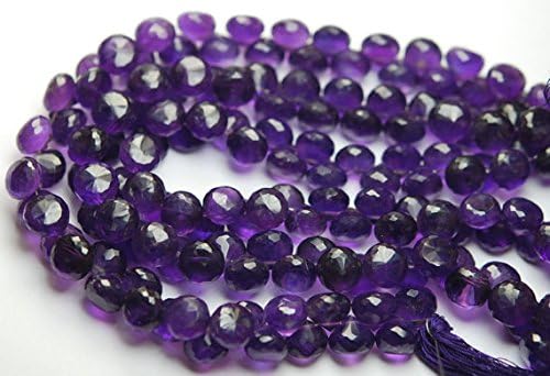13 inch natural beads strand of 9-9.5mm faceted onion purple amethyst gemstone briolletes beads for DIY jewelry - necklace, bracelet, earring, ring.