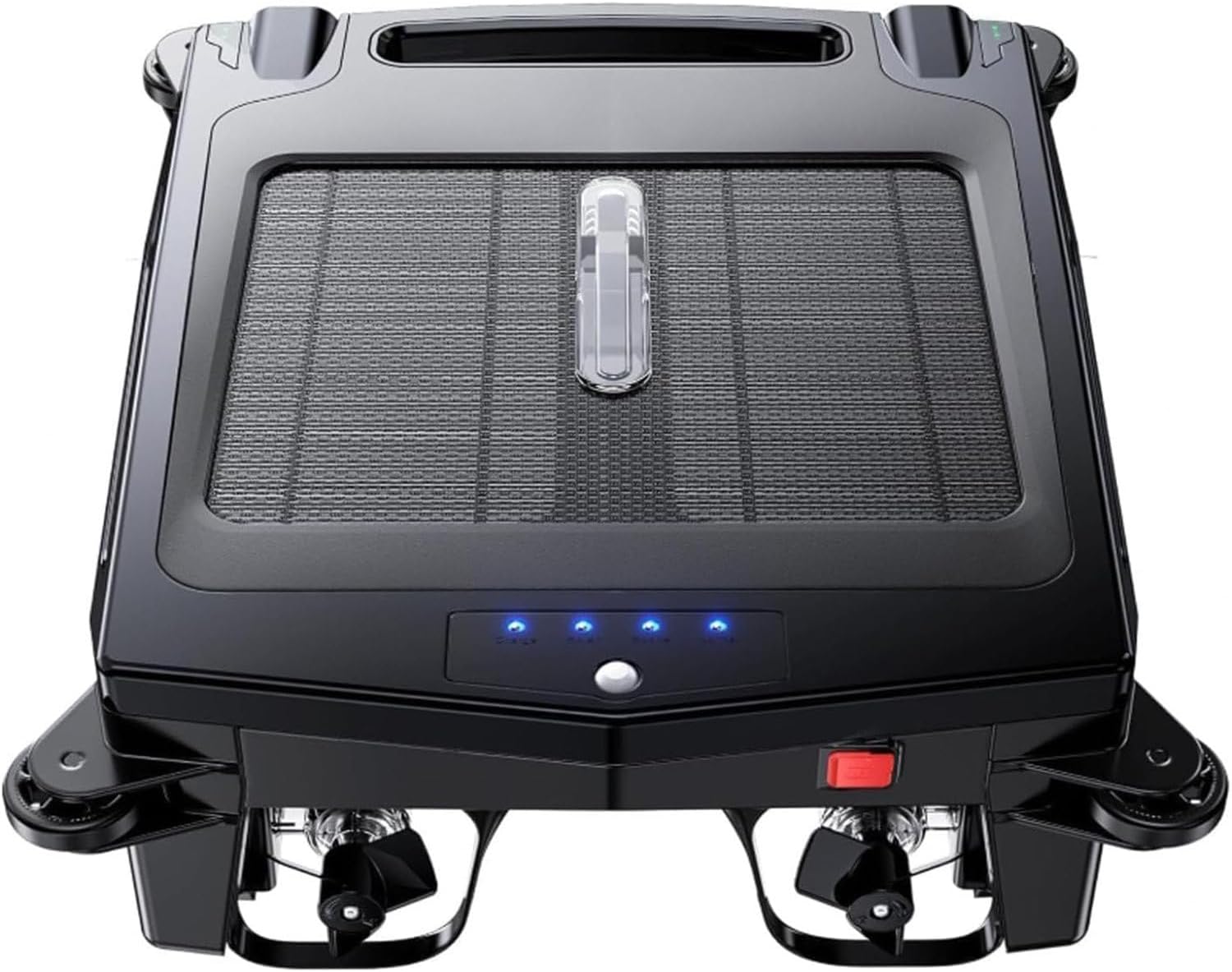 Solar Powered Automatic Robotic Pool Skimmer Cleaner, Cordless Pool Skimmer, with Dual Charging Mode, Smart Obstacle Avoidance, 24/7 Cleaning