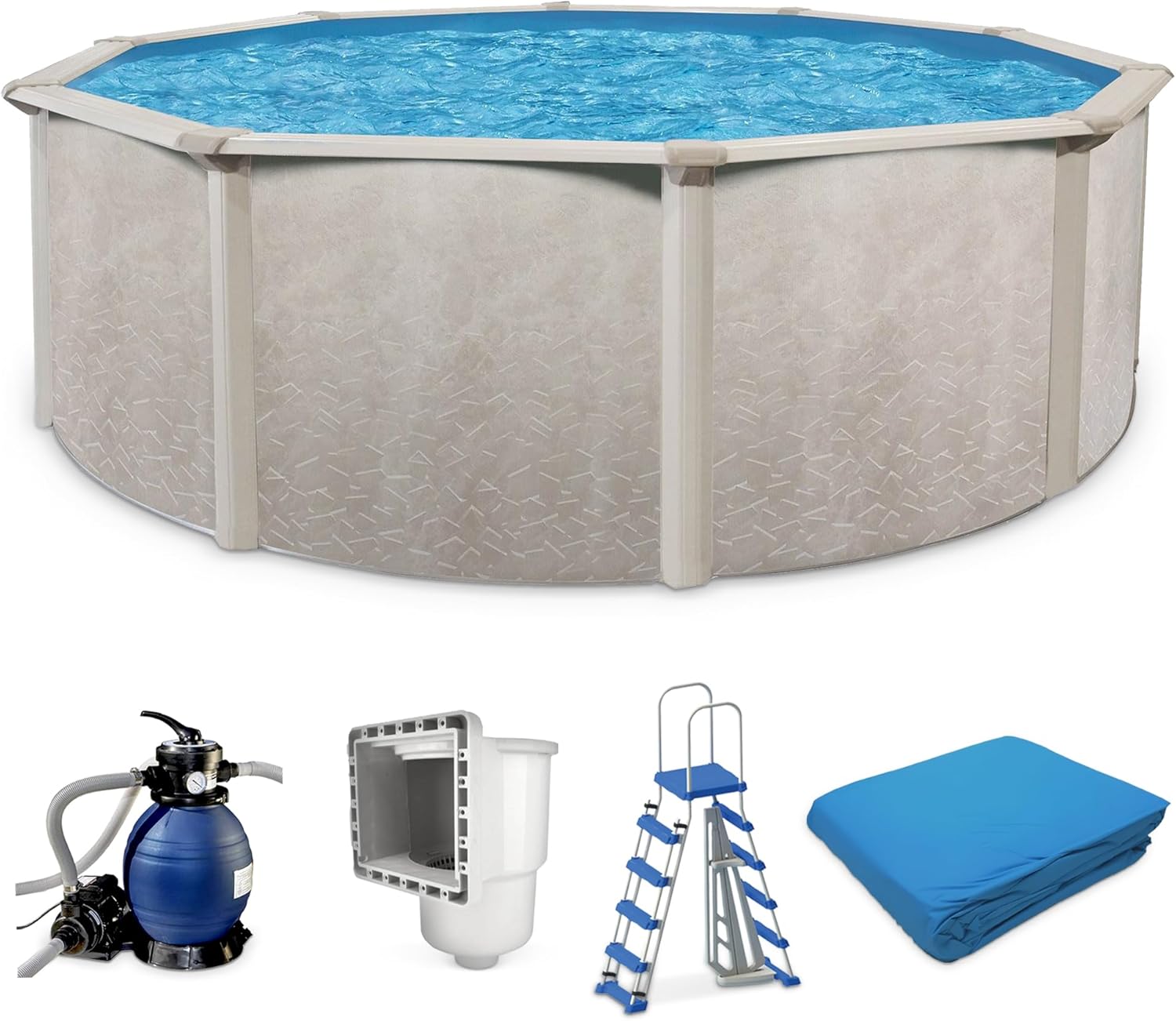 Aquarian Steel-Frame Above-Ground Pool Kit w/ Sand Filter & Pump, Phoenix, 15'