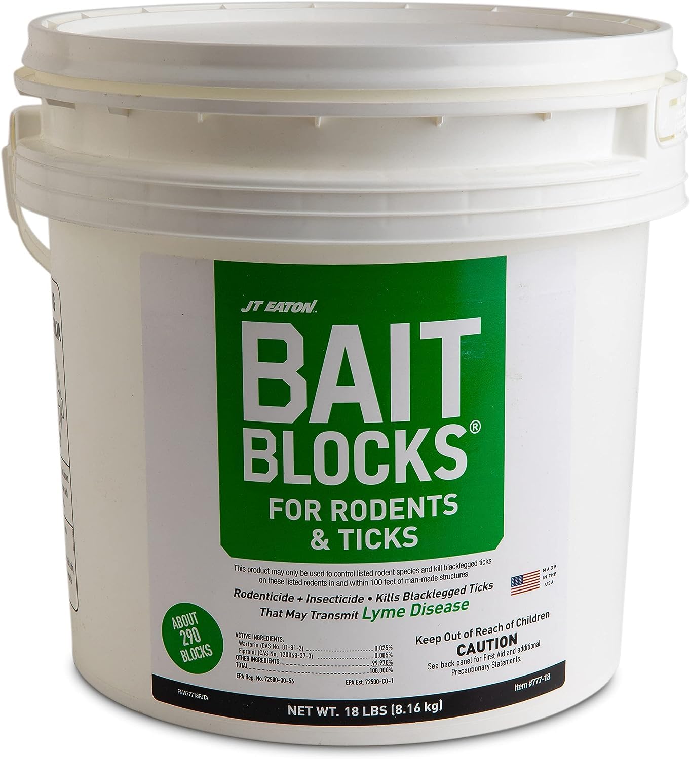 Bait Block Rodent & Tick Control – 290 Blocks Bulk Pack – Effective Multi-Pest Bait Blocks – Long-Lasting and Easy to Use