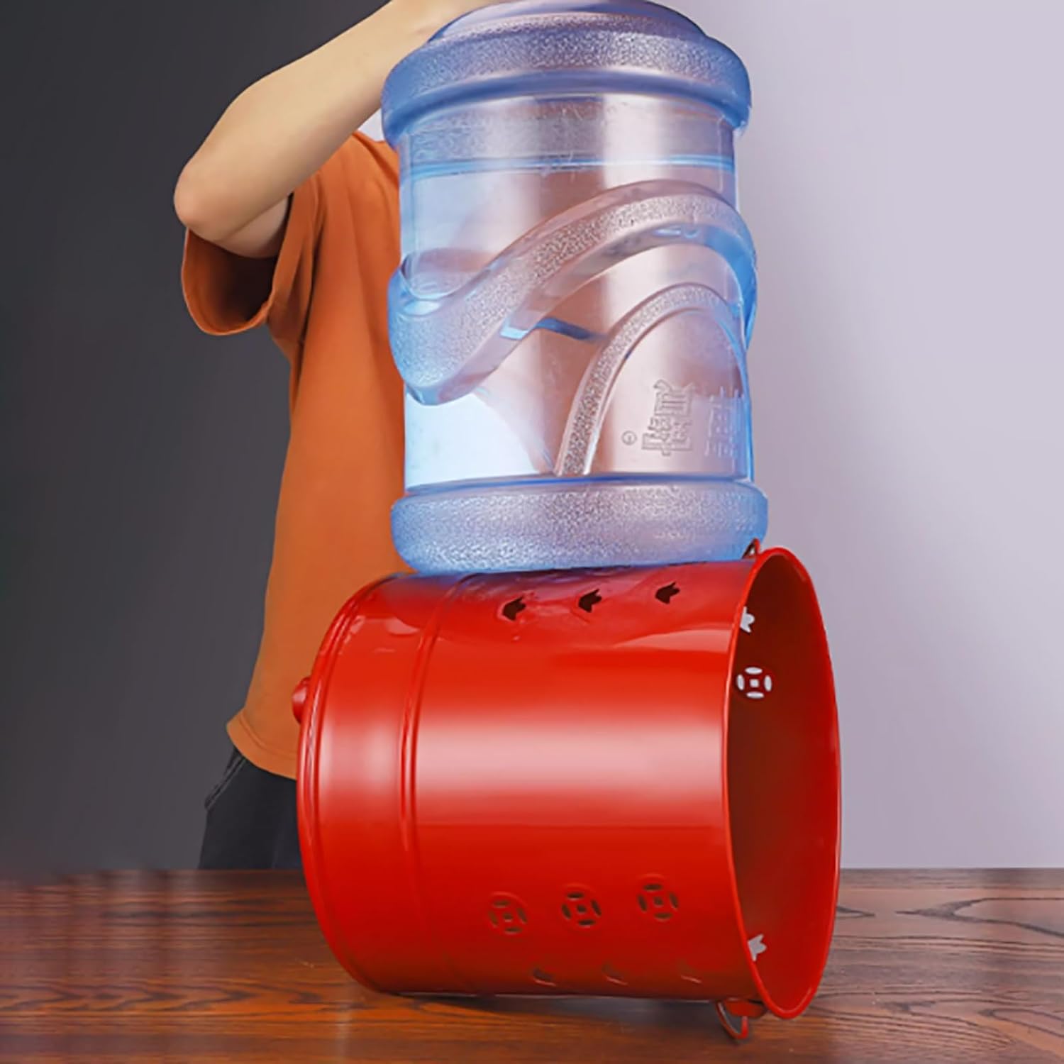 Paper Burning Bin, Stainless Steel Outdoor Smokeless Burn Barre, Carry Handle Attached, Yard Waste Incinerator Fire Pit Bin for Outside(52cm)