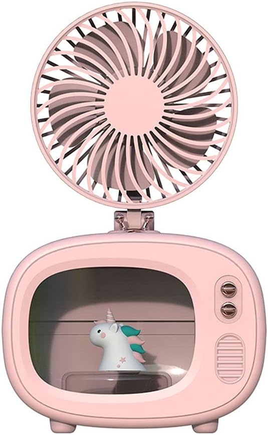 Cooling Fans Personal Air Cooler, 4000 mAh Cordless Portable Air Conditioner with 3 Speed Modes, Rechargeable Mini Air Conditioner Fan with 7 Colors Night Light for Desktop, Office, Room (Green)