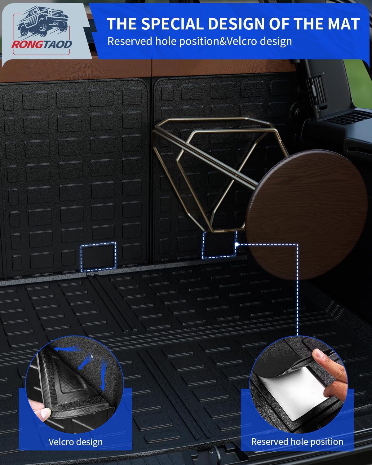 Rongtaod Floor Mats Compatible with 2017-2025 2026 Jeep Compass TPE Floor Liners All Weather Trunk Mat Cargo Back Seat Cover Protector 2024 Compass Accessories (Trunk Mat+Backrest Mats+Floor Mats)