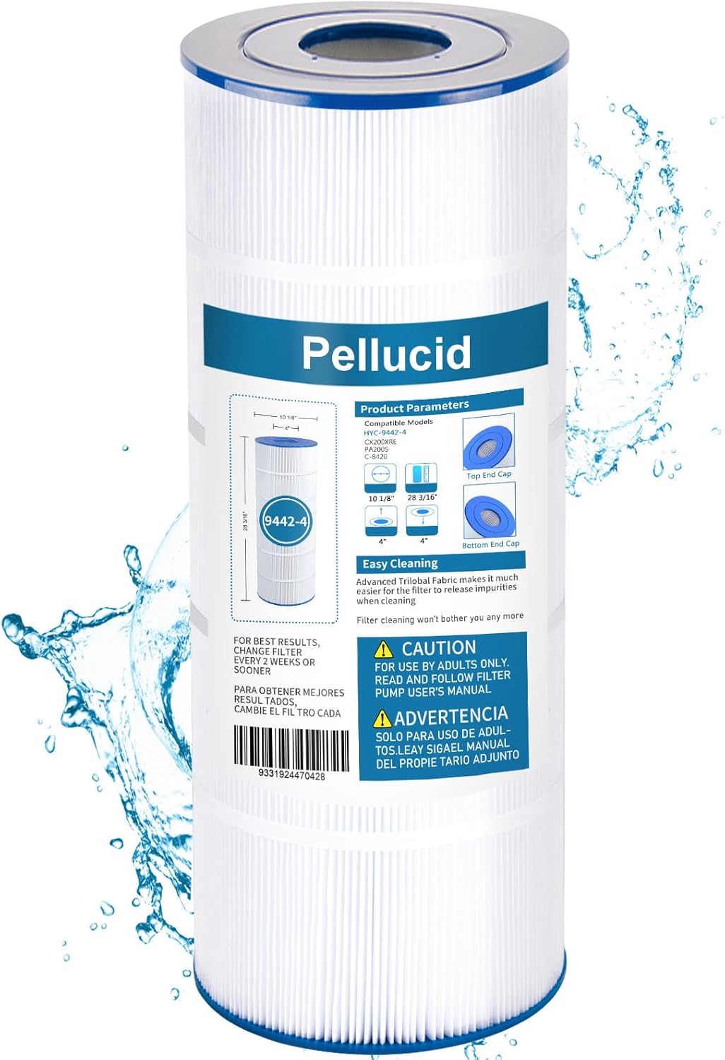 Pool Filter Compatible with C200S, PA200S, Hayward CX200XRE, SwimClear C200S, Unicel C-9442, Ultral-D5, 200 sq.ft Filter Cartridge 1 Pack