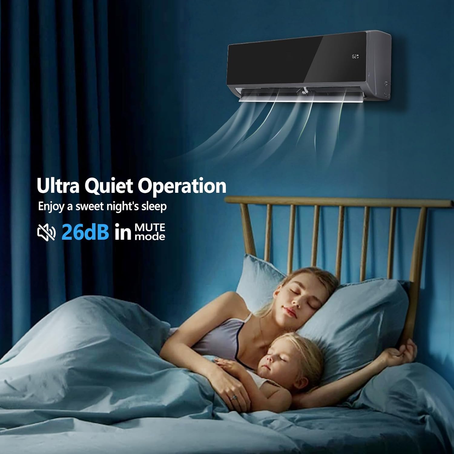 Bonnlo 12000 BTU Mini Split Air Conditioner & Heater, 21 SEER2 115V Inverter Ductless Wall AC Unit for Rooms up to 550 Sq. Ft with Pre-Charged Condenser, Heat Pump & Installation Kit (Black)