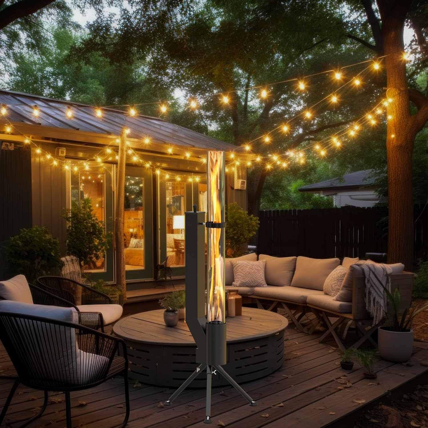 ONLYFIRE OUTDOOR LIVING Patio wood pellet Fire Pit with Ash Tray, Portable Pellet Heater for Camping Backyard Porch Coffee Shop Outside Restaurant, Bonfire Party, RV, Tailgating, Beach, FP042