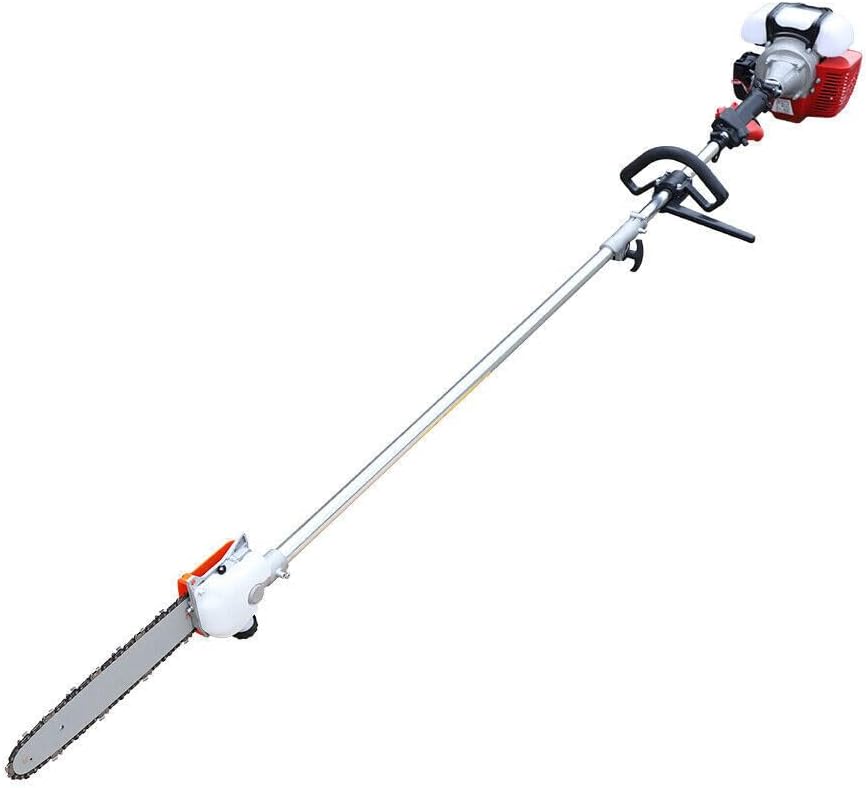 42.7CC 2-Cycle Cordless Extension Pole Saw, Powerful Gas Pole Chainsaw Powered Pole Saw, for Tree Hedge Trimming Bush Pruning