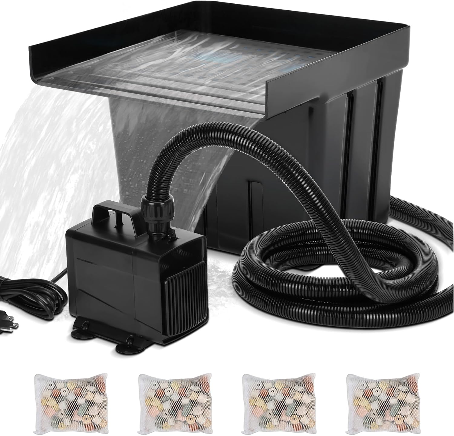 Vikua Pond Waterfall Filter Kit, Includes 12.6