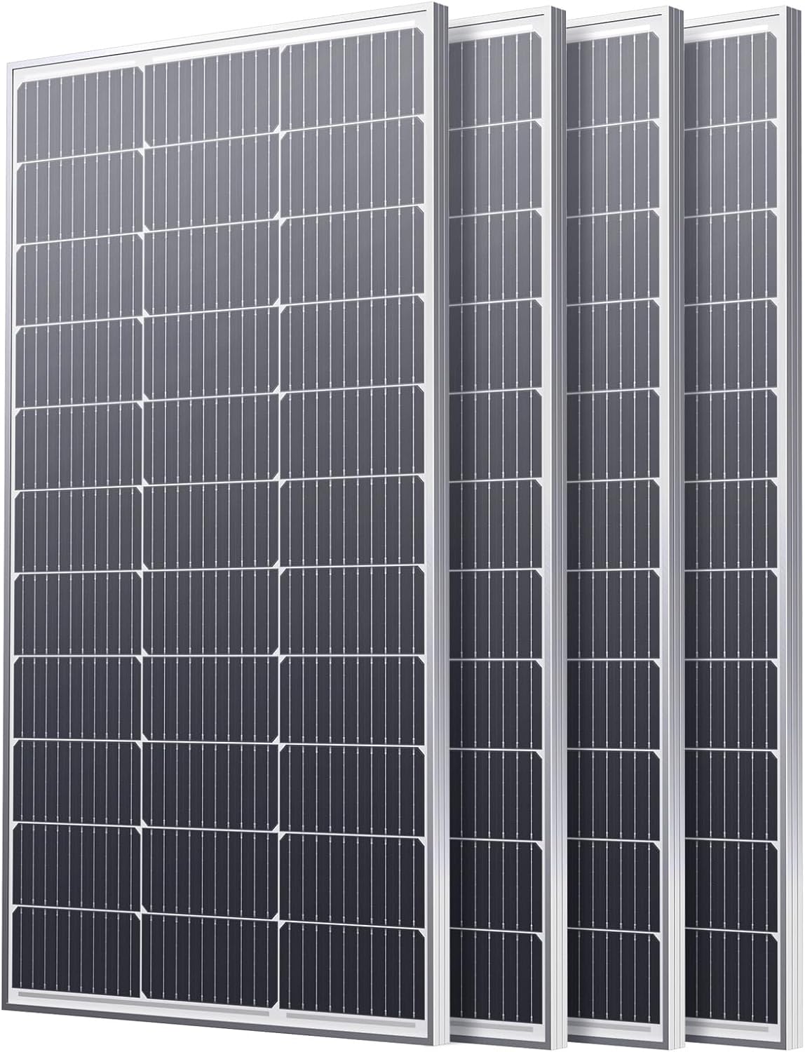 400W Solar Panel, 4 Pcs 100 Watt Solar Panel with High-Output Design,High Efficiency Monocrystalline PV Module for for 12V/24V/48V System,RV,Home,Rooftop,Farm,Off-Grid Cabin,Emergency Backup