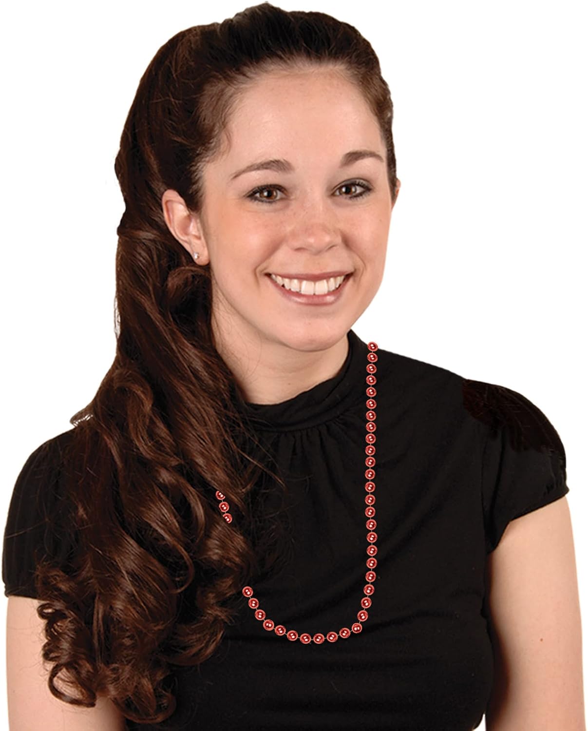 Beistle Bulk 720-Pack Small Round Party Beads, 7mm by 33-Inch, Red