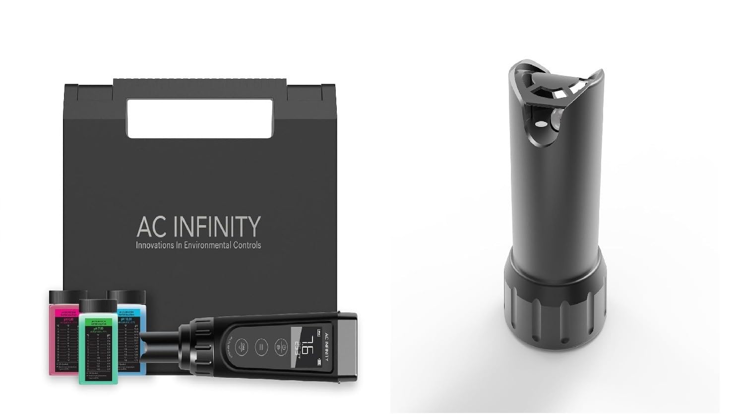 AC Infinity pH Meter PRO Kit with Replacement Probe for Water Hydroponics Plants, Gardening, Aquariums, Swimming Pools Bundle