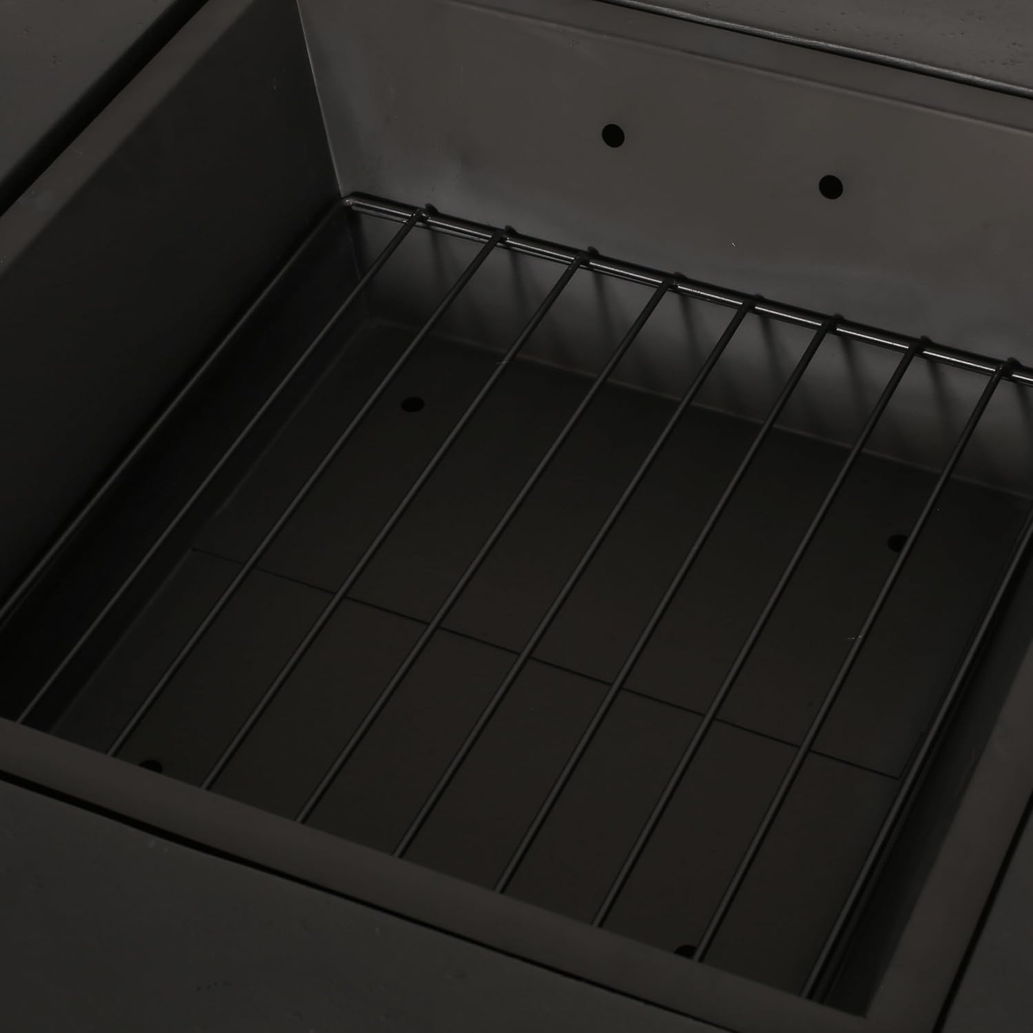 Christopher Knight Home Berwick Outdoor Lightweight Concrete Wood Burning Square Fire Pit, Dark Gray