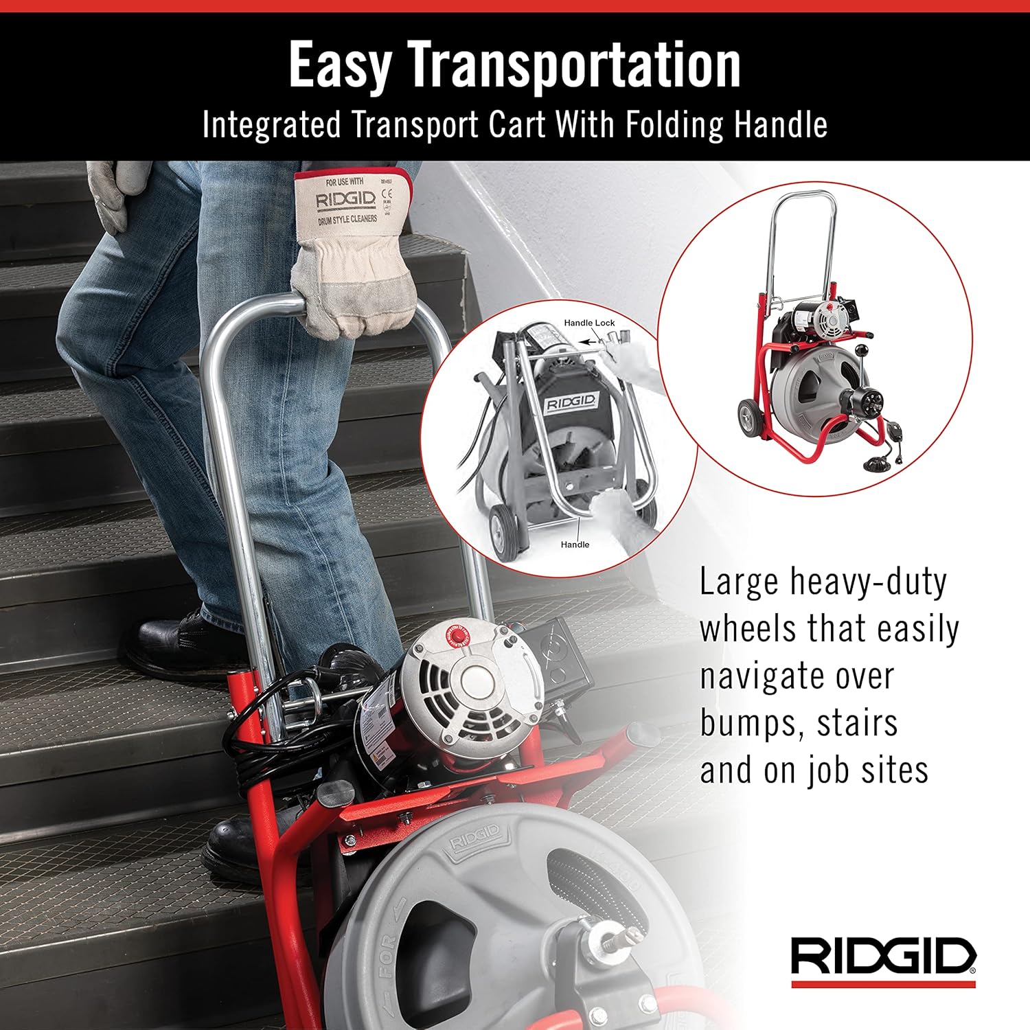 RIDGID K-400 Drain Cleaning 115-Volt Drum Machine Kit with AUTOFEED Control and C-32IW 3/8