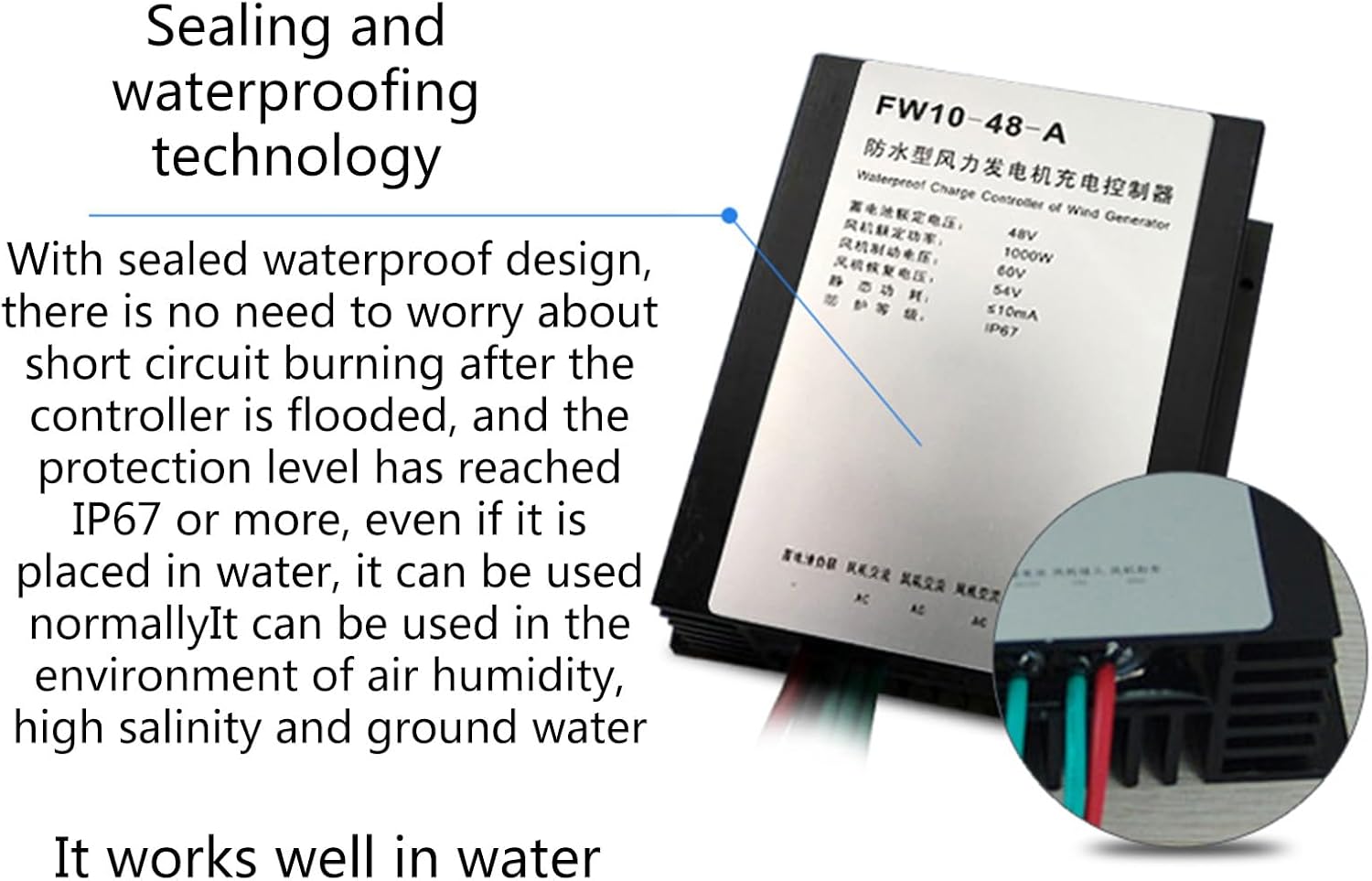 Aluminum Alloy Wind Controller 1000W 48V Generator Controller Power Management for Residential Use