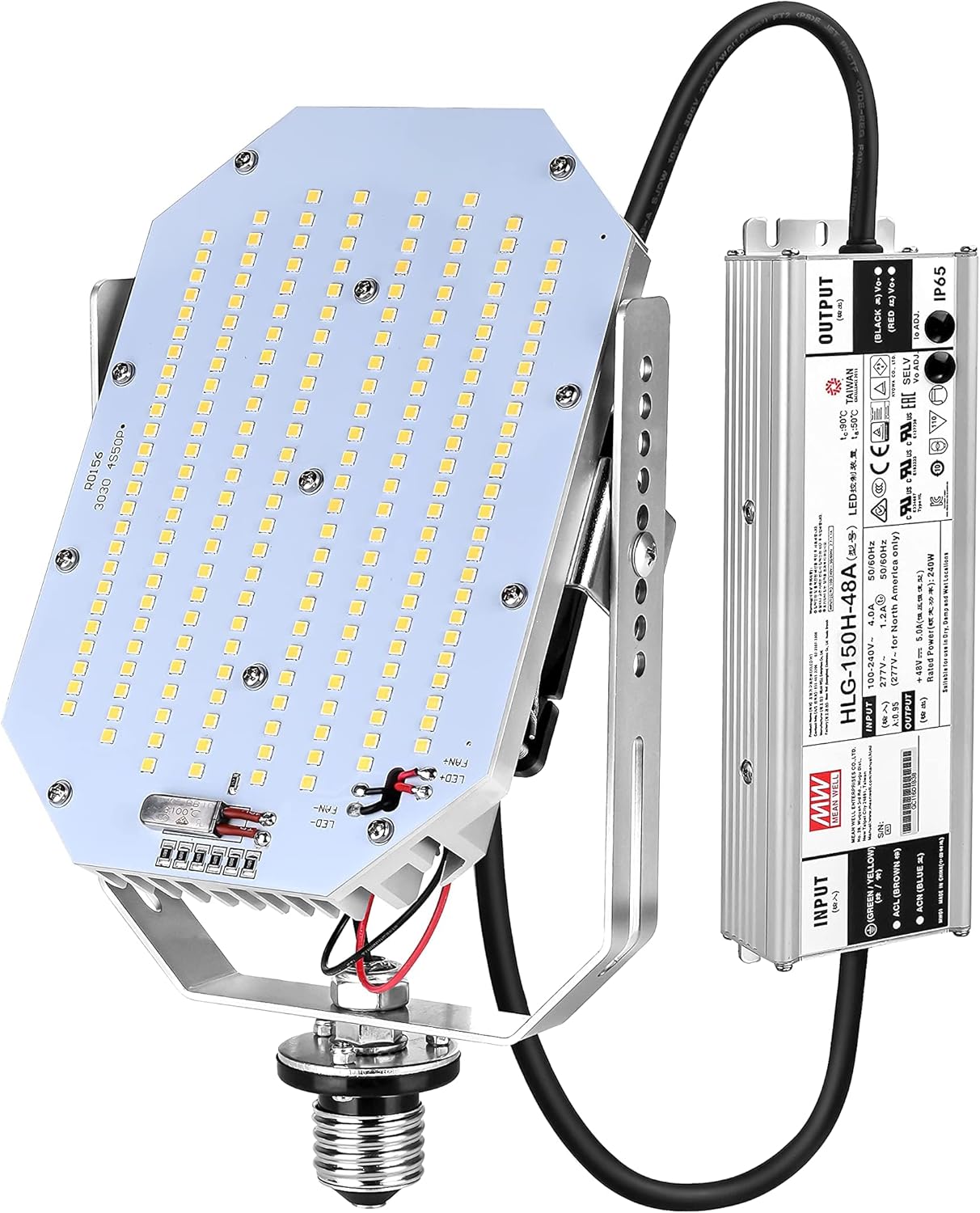 lawind 6Pack Shoebox LED Retrofit Kit, 100W Parking Lot LED Retrofit Lights 5000K Cool White E39 Base for Outdoor Tennis Court Canopy Flood Street Area Lighting Fixture, AC100-277V Input