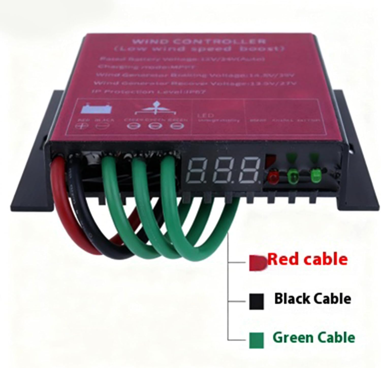 IP67 Waterproof Controller 6000W Wind Turbine Charge Controller 12V 24V 48V Auto MPPT Low Wind Speed Boost Wind Regulator, for Wind Power System