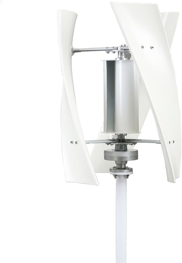 12V-220V Vertical Wind Turbine Kit, 3000W Home Farm Vertical Wind Turbine with MPPT Controller for Outdoor Garden Lighting(White)