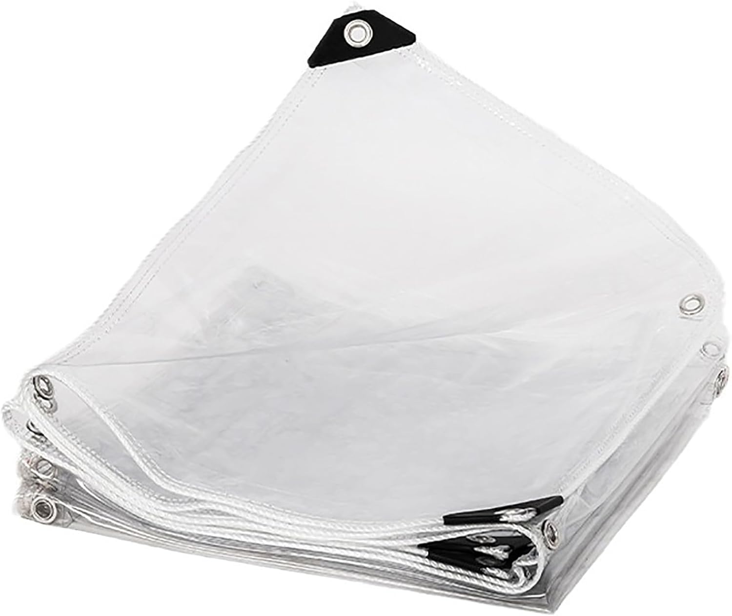 Transparent Tarpaulin with Reinforced Edge, Thickened Transparent Tear Resistant Tarpaulin, Transparent Rainproof Canopy Fabric, for Greenhouse, Patio, Porch, Outdoor, Pergola