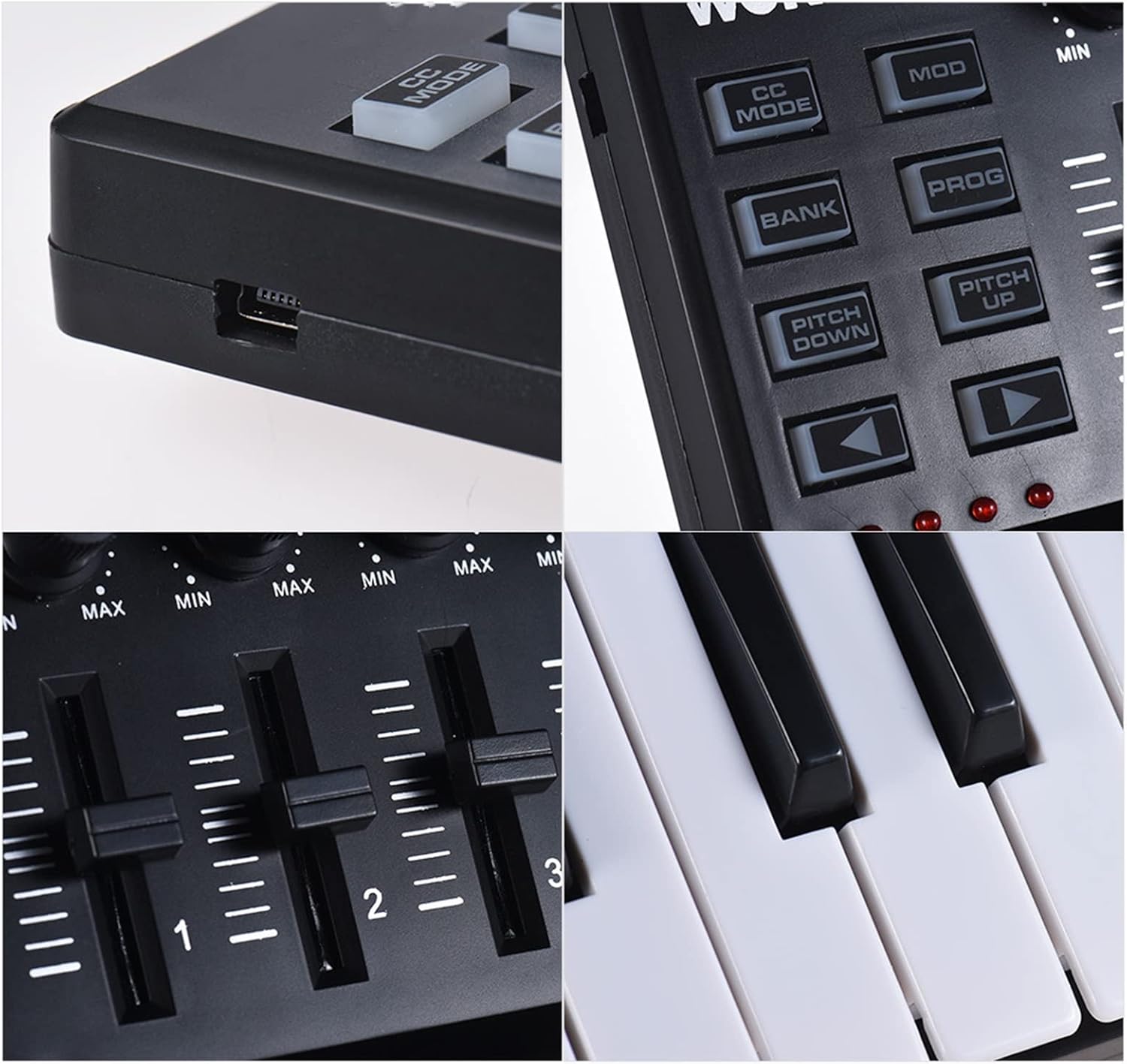 Keyboard Piano 25-Key Ultra-Portable USB MIDI Keyboard Controller 8 Colorful Backlit Trigger Pads
