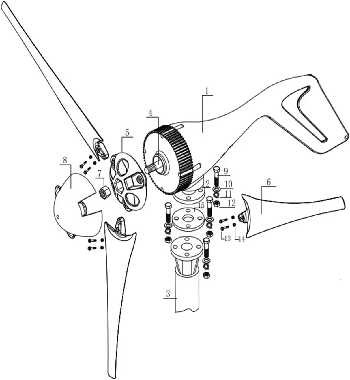 400W Wind Turbine Generator AC 12V/24V 3/5 Blades Windmill Wind Turbine for Home Use Windmill Generator with Charge Controller Low Starting Speed for Home(5 Blades,24V)