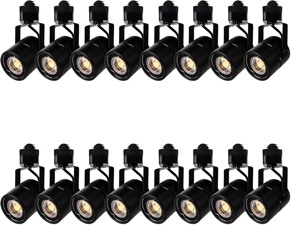 10W H Track Lighting Heads,Dimmable LED Track Light Heads for Accent Retail Artwork,4000K Netural White, Linear Track Light H Type - 120V 24°Angle Halo Type 16Pack (Black)