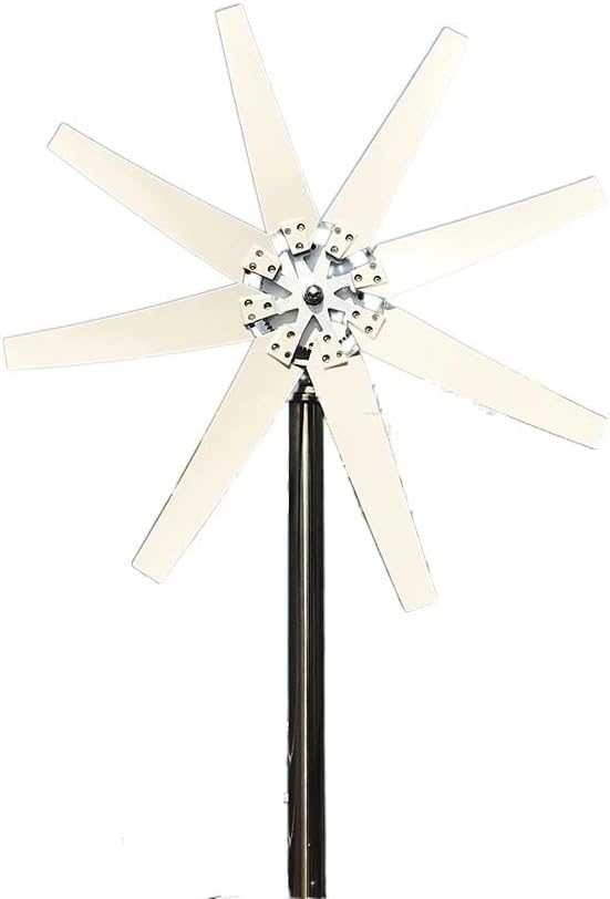 Wind Turbine, 1000W 8 Blades Free Energy Windmill 12V 24V Small Wind Turbine Generator for Home Farm Street Lamps Use Wind System(MPPT Controller,12V)