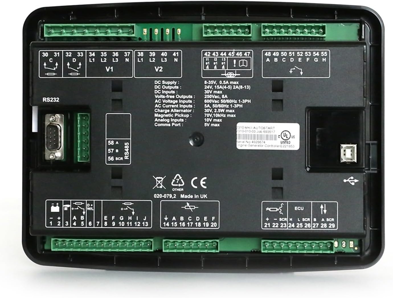 Original DSE7310 MKII Generator Auto Start Mains (Utility) Failure Control Module LCD Controller Panel