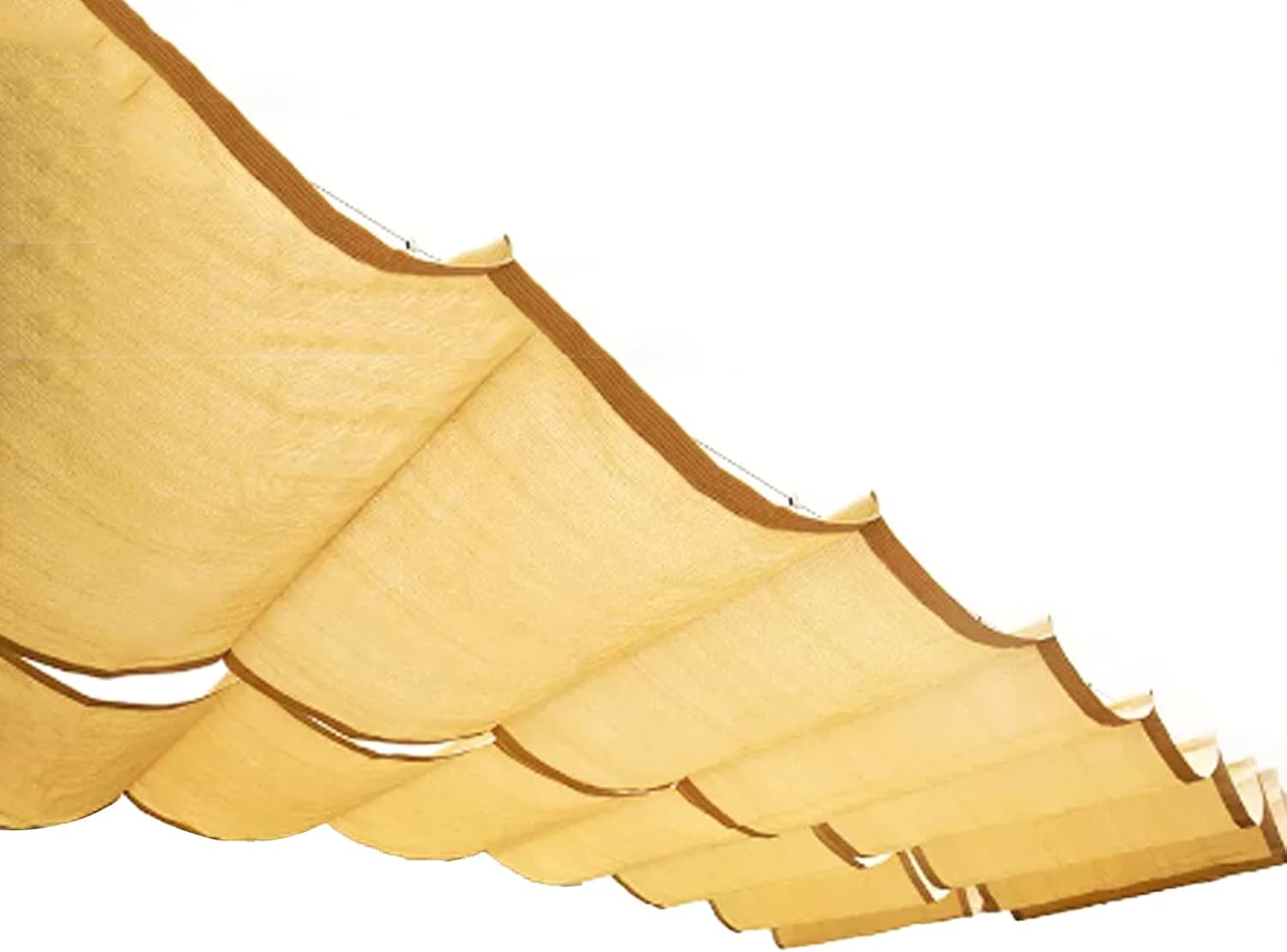 Retractable Wave Shade Sails,U Shape Sunblock Shade Cloth,Slide Wire Hung Wave Sail,Wave Sun Shade Net,90% Shade Fabric,Breathable/Anti-UV,for Patio Deck,with Accessories (4.2x32.8ft)