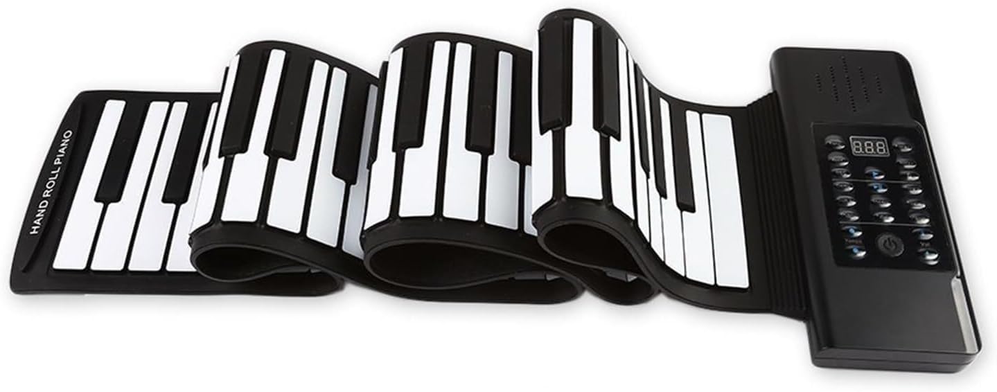 Portable 88-Key Roll Up Piano, Silicone Keyboard, Built-in Speaker, MIDI Support, USB Rechargeable, for Beginners and Travel