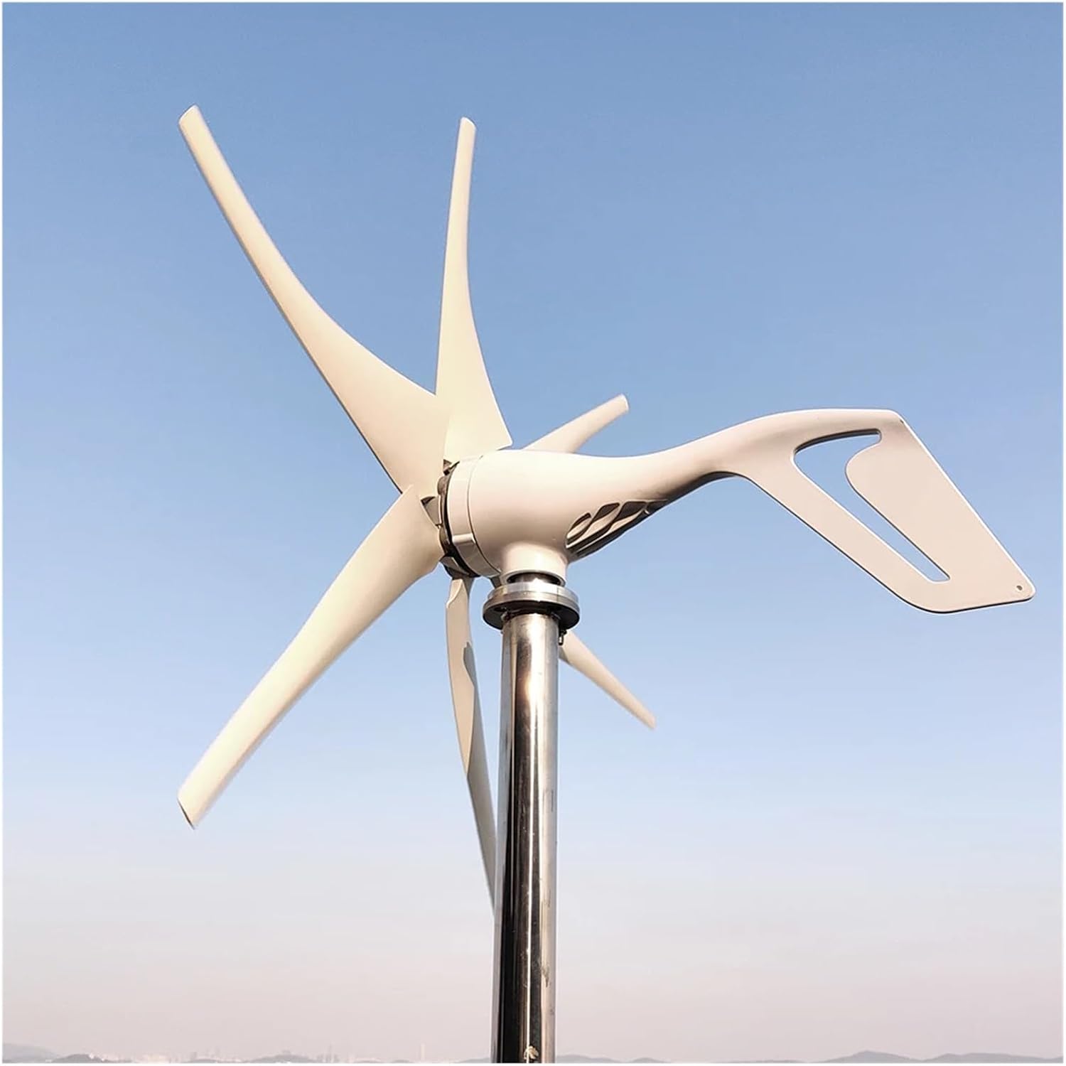 Horizontal Turbine 3000W Low Noise Wind Turbine Generator Kit 12V/24V/48V Low Wind High Eificiency Automitic Multi-Leaf Low Starting Speed for Home(1000W,with MPPT Controller_12V)