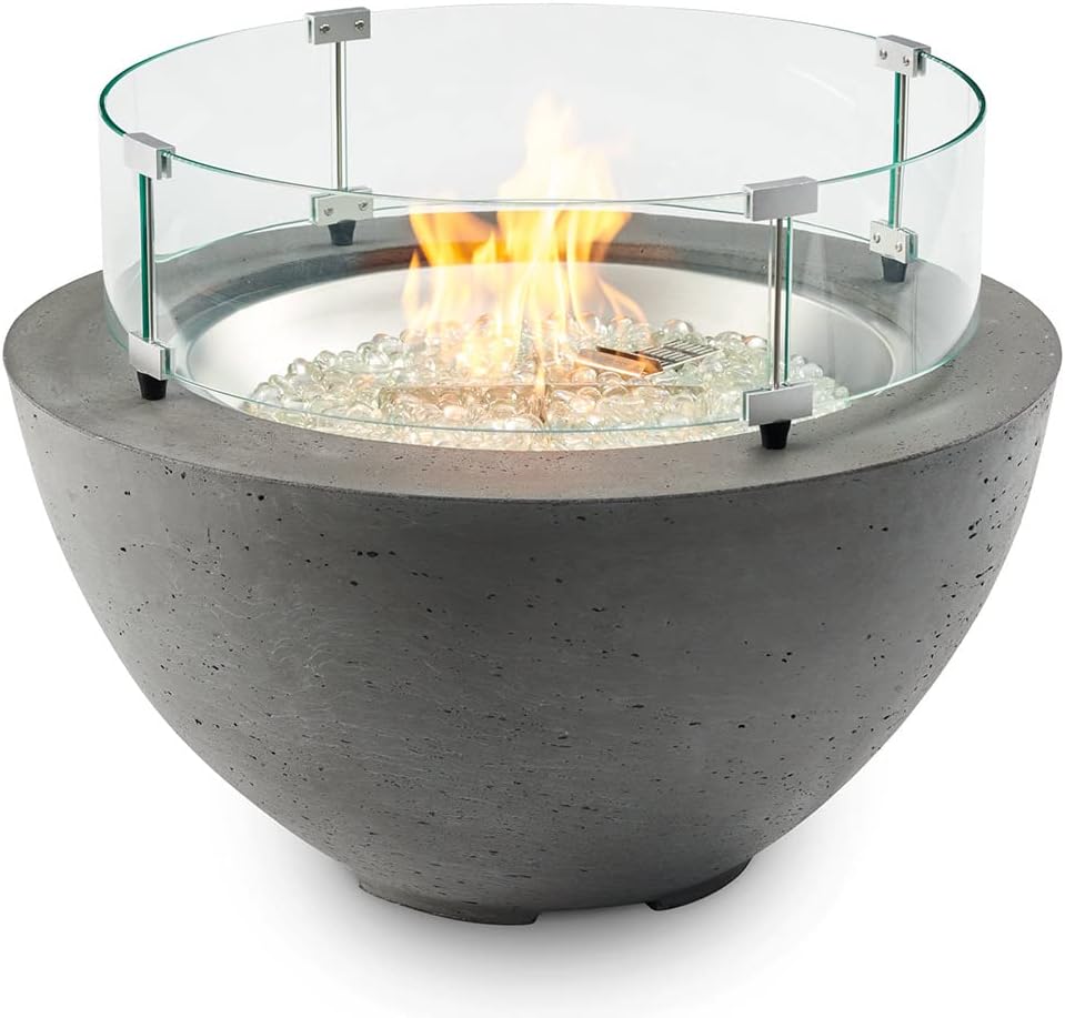 The Outdoor GreatRoom Company Cove Gas Fire Pit (CV-20MM), Midnight Mist, 29.25-Inch