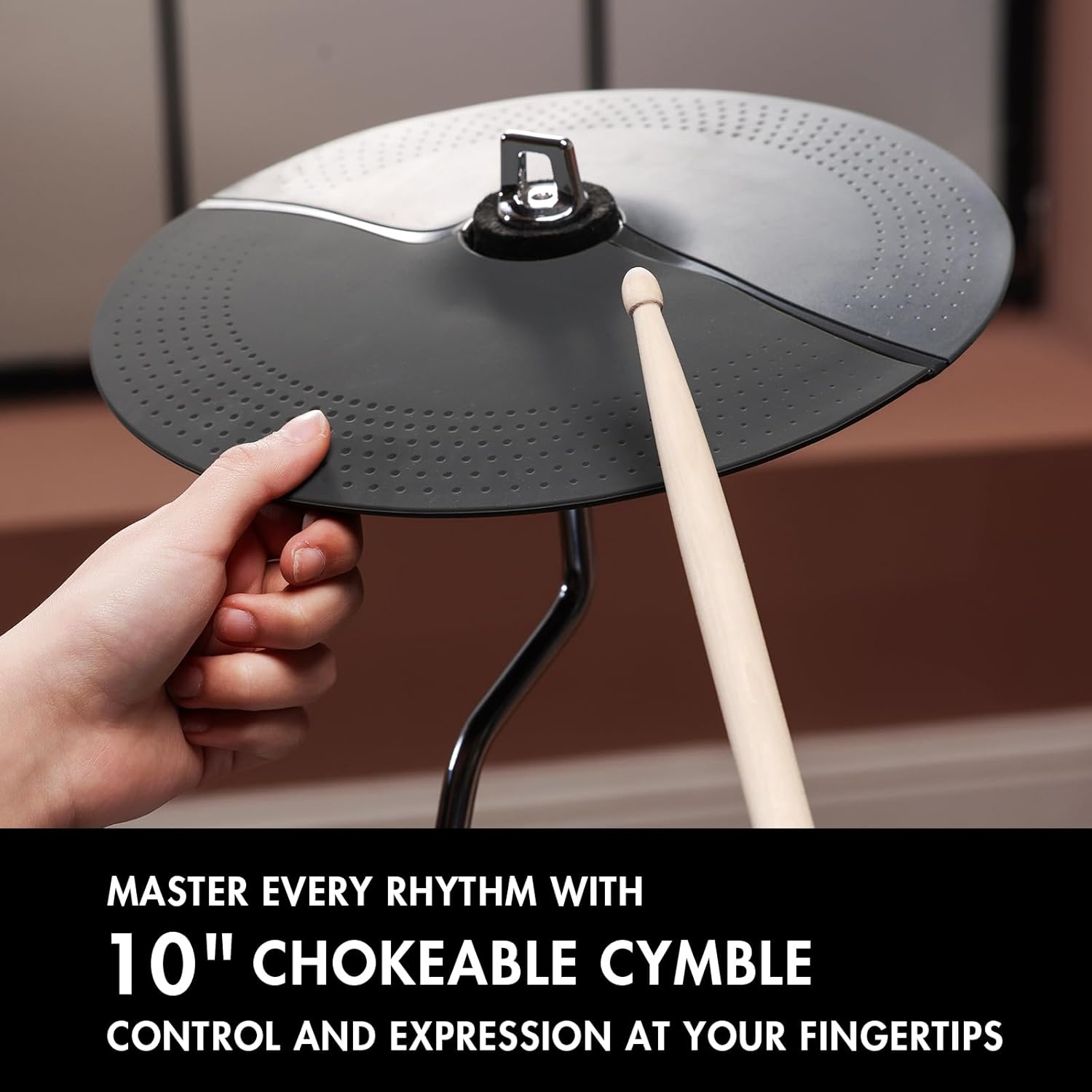 ACE-307 Electric Drum Sets for Beginner with Quite Mesh Pads, 2 Cymbals w/Choke, 52+20 Drum Kits and 918 Sounds, USB MIDI, Recording Function(5 Pads, 3 Cymbals)