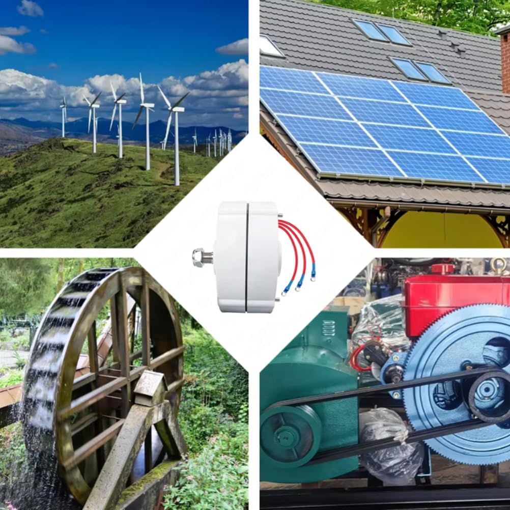 6000W Gearless Permanent Magnet Generator Turbine 12V 24V 48V 220V Low Speed 3 Phase AC Energy Generator for Water Conservancy and Wind Power (with Base)