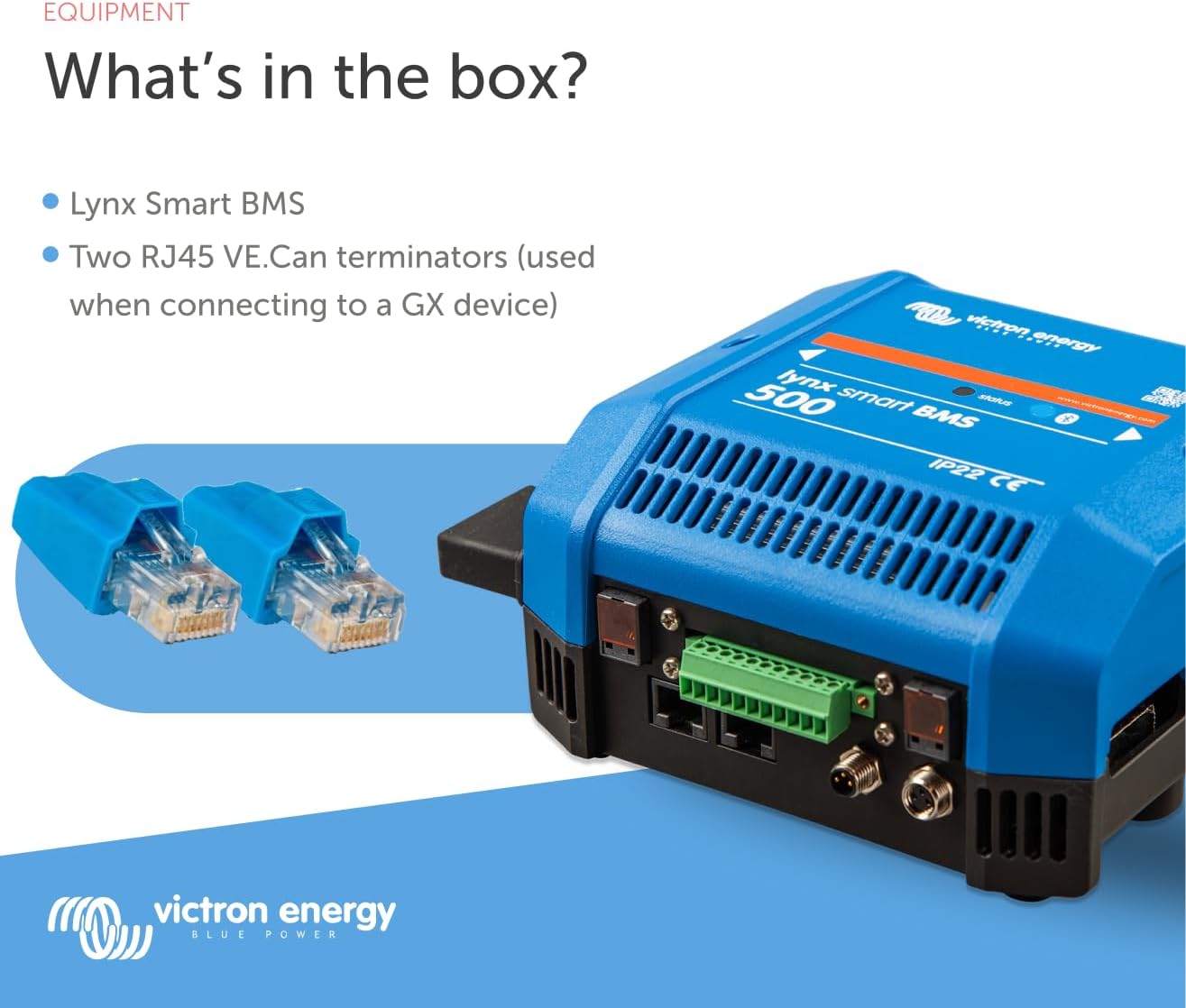 Victron Energy Lynx Smart BMS 500 M8 – Battery Management System for Smart Lithium Batteries, Bluetooth Monitoring, 500A Shunt, Pre-Charge, Contactor, Blue