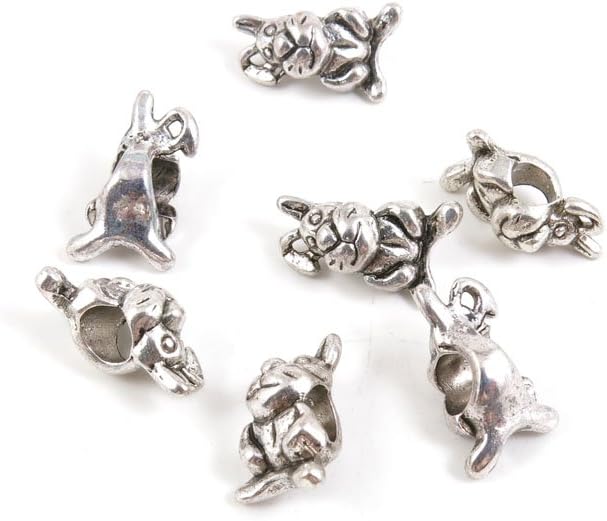 650 Pieces Antique Silver Tone Jewelry Making Charms Findings Fashion Wholesale Supplies Pendant Lots Bulk Supply E8YO0R Hare Rabbit Loose Beads