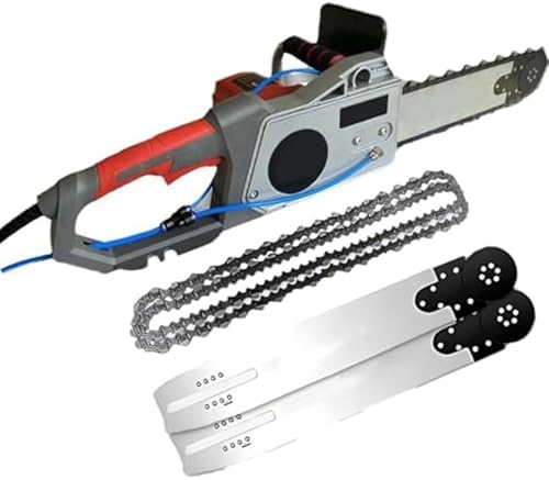 Electric Concrete Chain Saw - Handheld Wall Cutter with Water Fed Dust Suppression, Diamond Chain Blade for Granite & Reinforced Concrete, Powerful 350W Motor