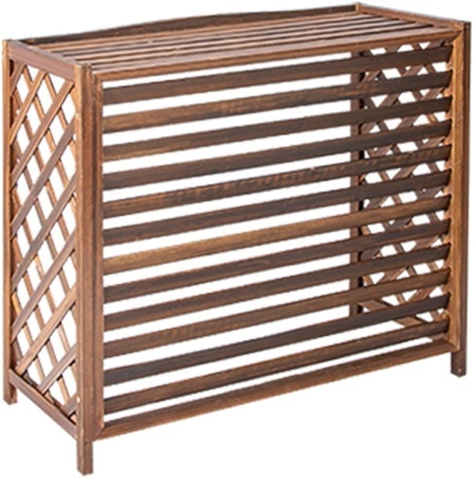 Wooden Air Conditioner Cover, Solid Wood Air Conditioner Flower Rack, Decorative Air Conditioner Fence, Garden Balcony Air Conditioning Privacy Screen,Living Room