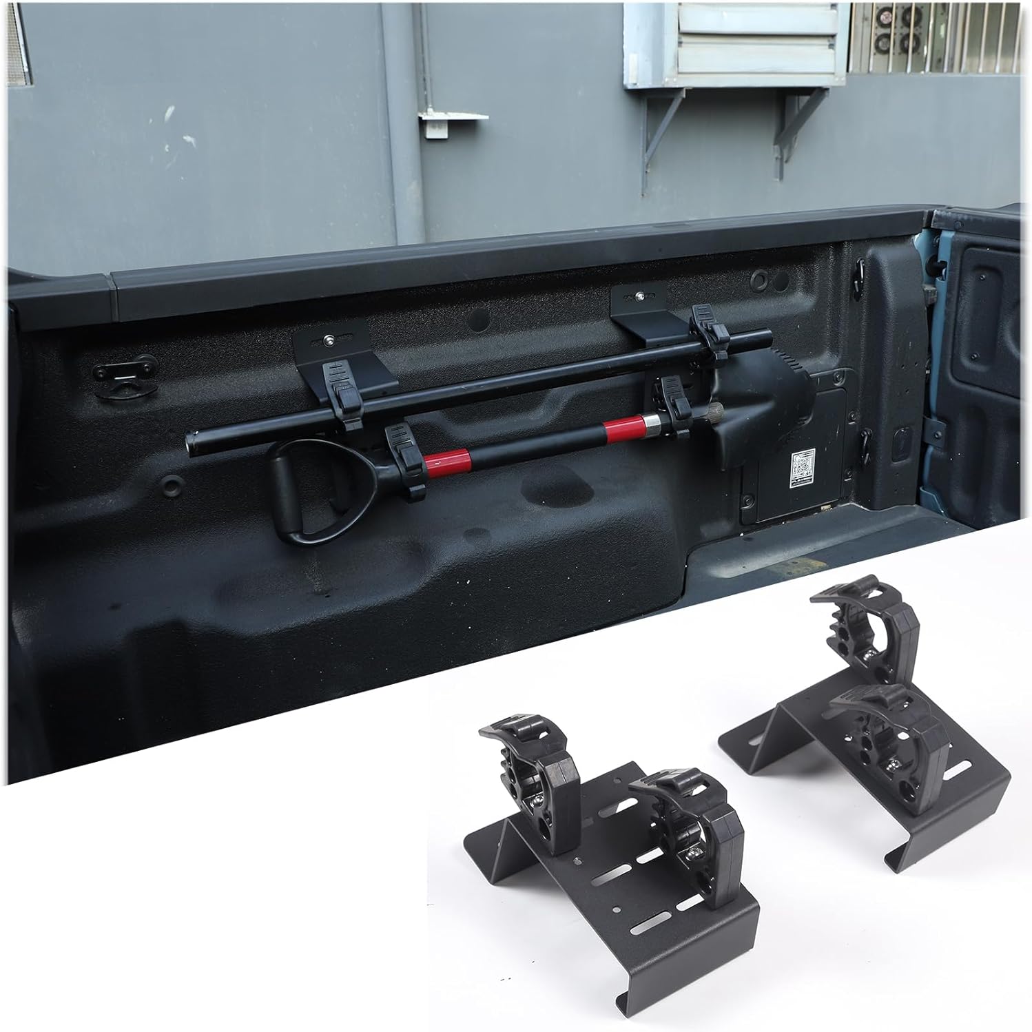 Aunginsy Bed Rail Mount Brackets Compatible with Ford Maverick 2022-2024 2025 Truck Bed Rail Track System Bed Rail Modular Accessory Mount for Shovels, Recovery Boards, Fuel Cans & Other Accessories