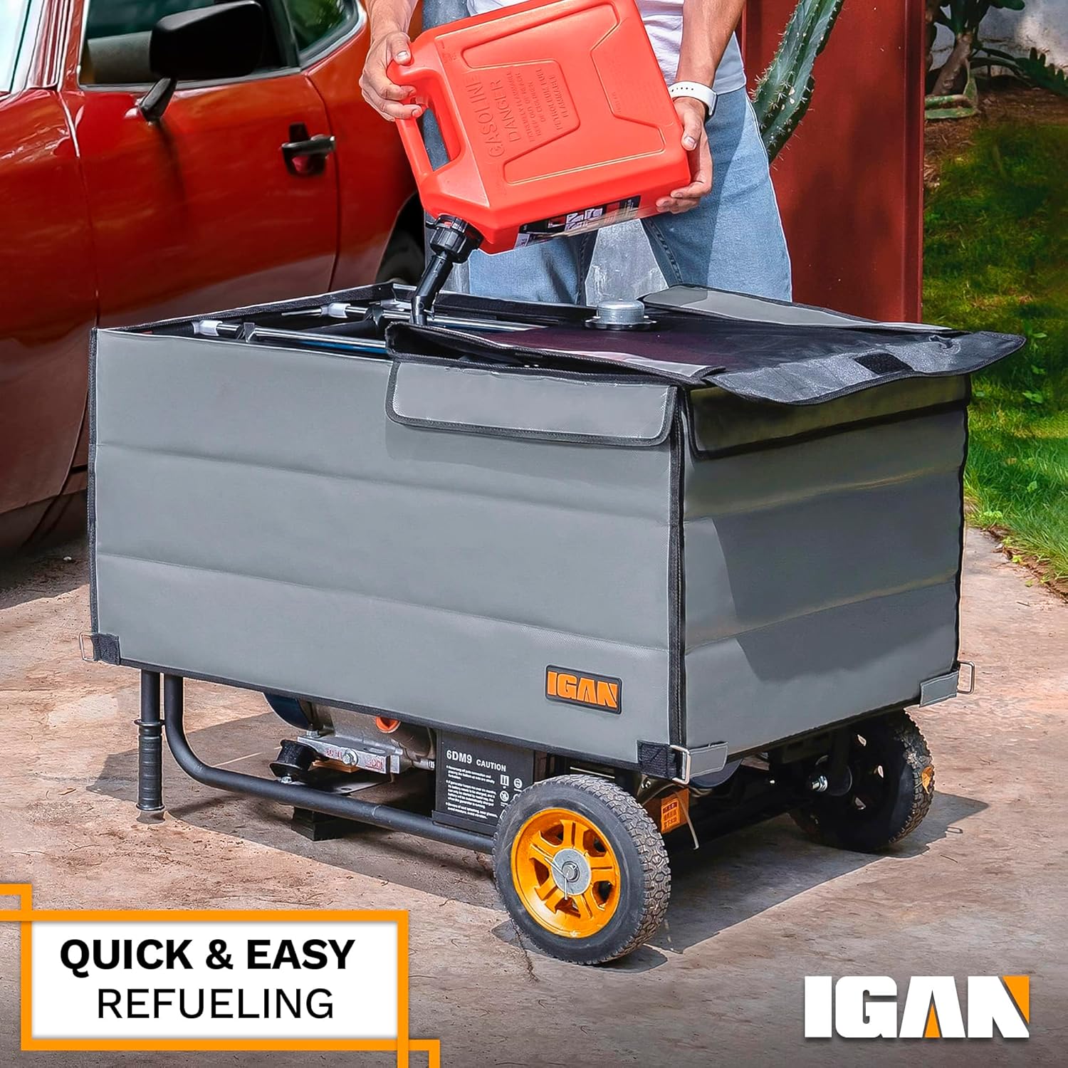 IGAN Generator Covers While Running for most 3500w-12000w Generators - Ultra Heavy Duty Generator Covers for Outside - Portable Waterproof Generator Cover, Generator Enclosure Outdoor Gray