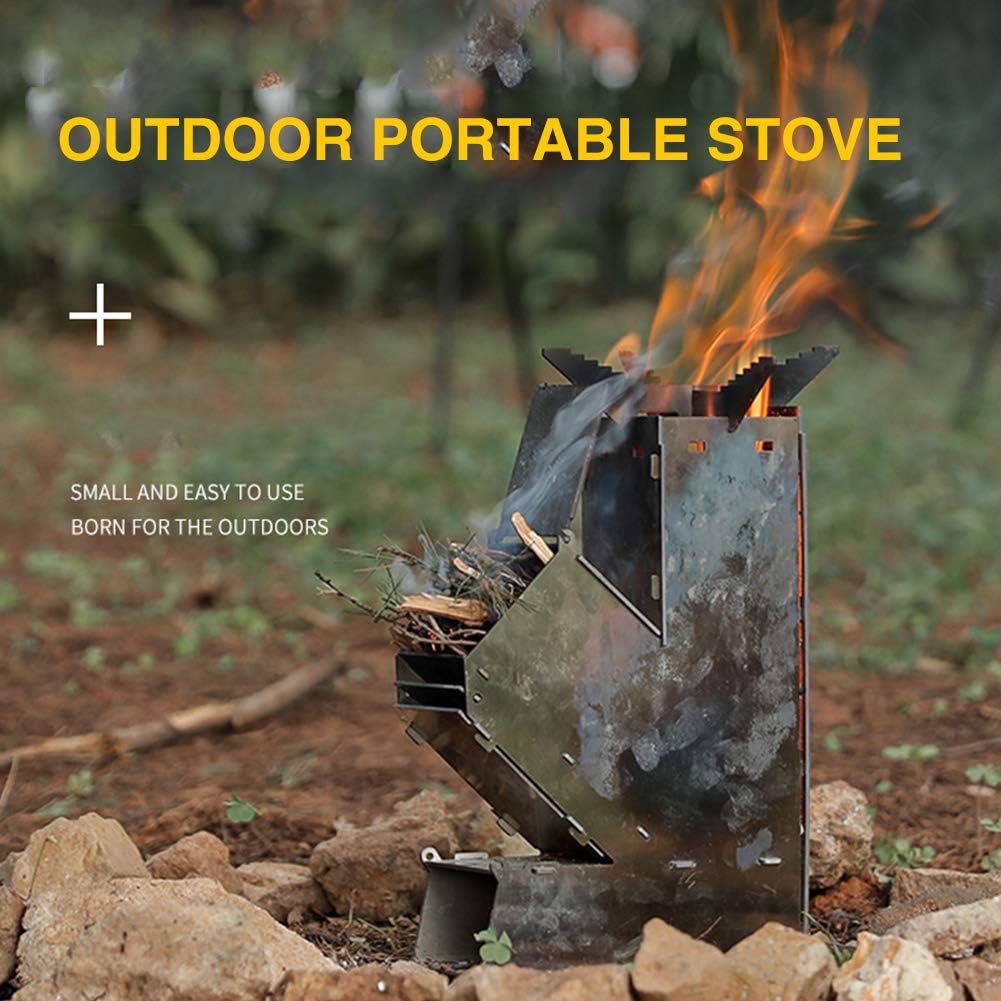 Outdoor Fireplaces Outdoor Camping Folding Wood Stove Portable Firewood Stainless Steel Survival Hiking Furnace Fire Pits