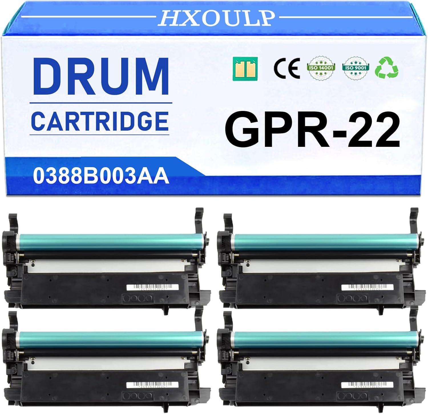 GPR-22 GPR22 0388B003AA Drum Unit Replacement 60000 Page Yield, Compatible for Canon ImageRUNNER 1023 1023iF 1023N 1025 1025iF 1025N Copier Drum 4-Pack