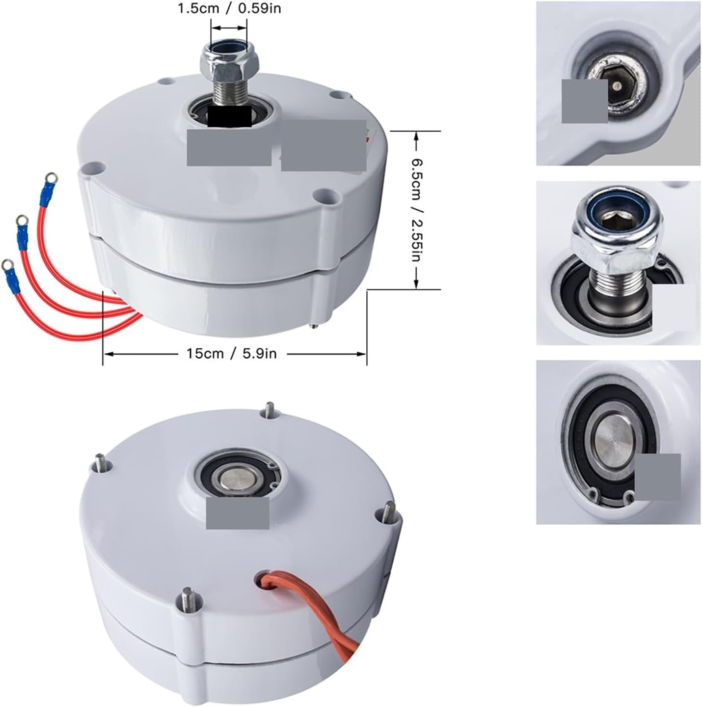 Low Speed 100W AC 12V Or 24V Permanent Magnet Generator Gearless 3 Phase tors for Wind Water Turbine Low Starting Speed for Home(Double Shaft,AC 24V_100W)