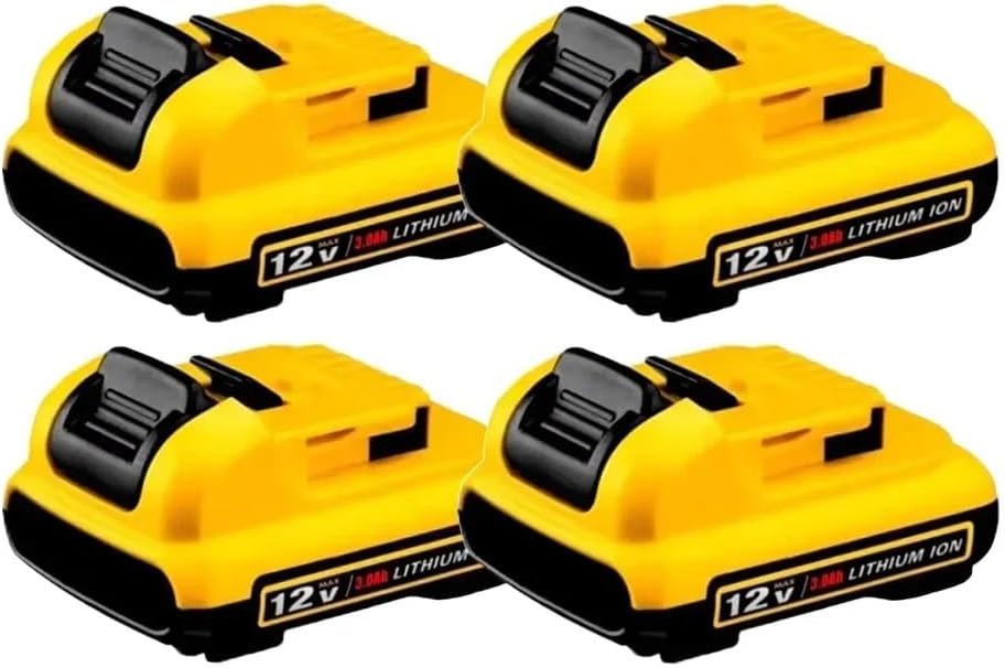 12V 3Ah/2Ah Lithium Battery Compatible with DeWalt DCB120/DCB123/DCB125, Cordless Tools (DCD710, DCF610, DCT410), Rechargeable Li-ion Power Tool Battery(DW 12V 3.0Ah X4)
