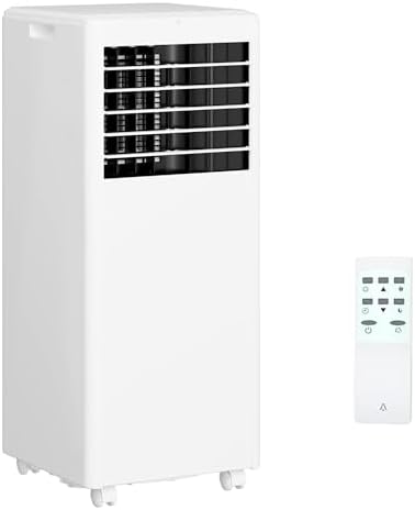 8000 BTU Portable Air Conditioner, Room Air Conditioner with Cooling, Dehumidifier, Fan, Portable AC Units for Room Cooling Up to 350sq.Ft, Remote Control, Sleep Mode, White Cover