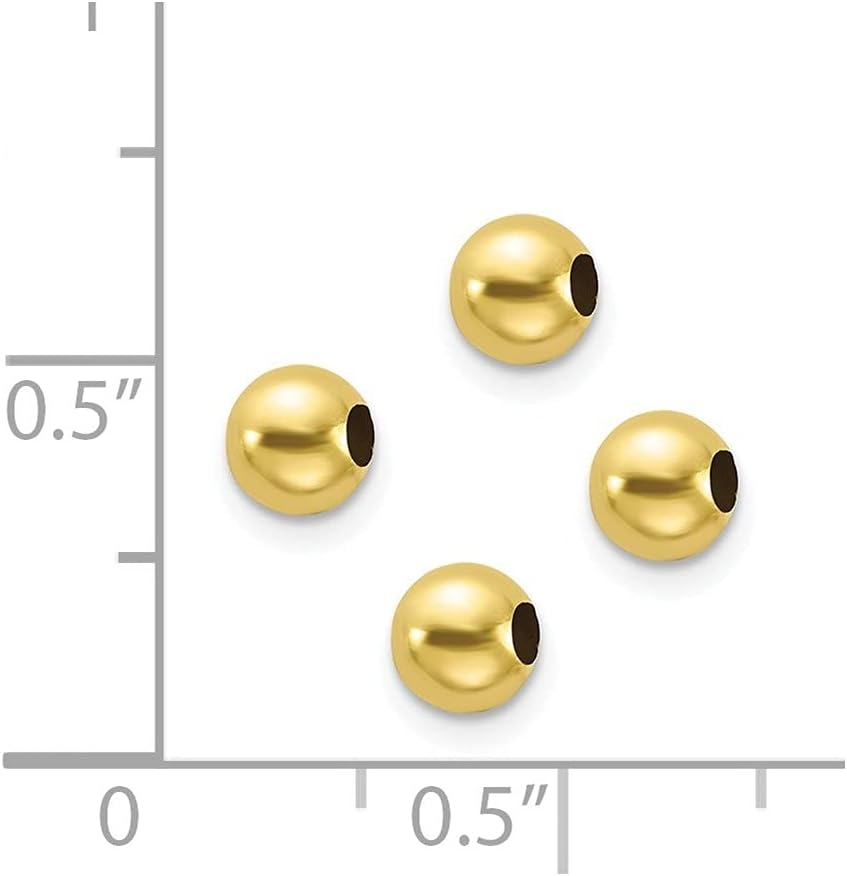 Diamond2Deal 10k Yellow Gold Set of 4, 4mm Spacer Beads