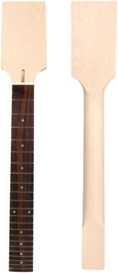Unfinished Electric Guitar Neck 12 String Wide 22 Fret Maple Rosewood Fretboard Paddle Head Guitar Neck Replacement (22 Fret)