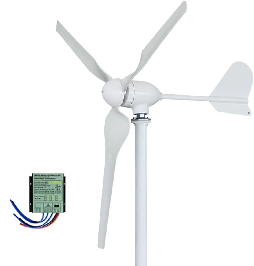 Wind Turbine, Wind Turbine Generator 2000w 48V 24V 12V Wind Mill Wind Generat Kit Free Energy Altern with Mppt Controller for Home Use(with MPPT Controller,12V)