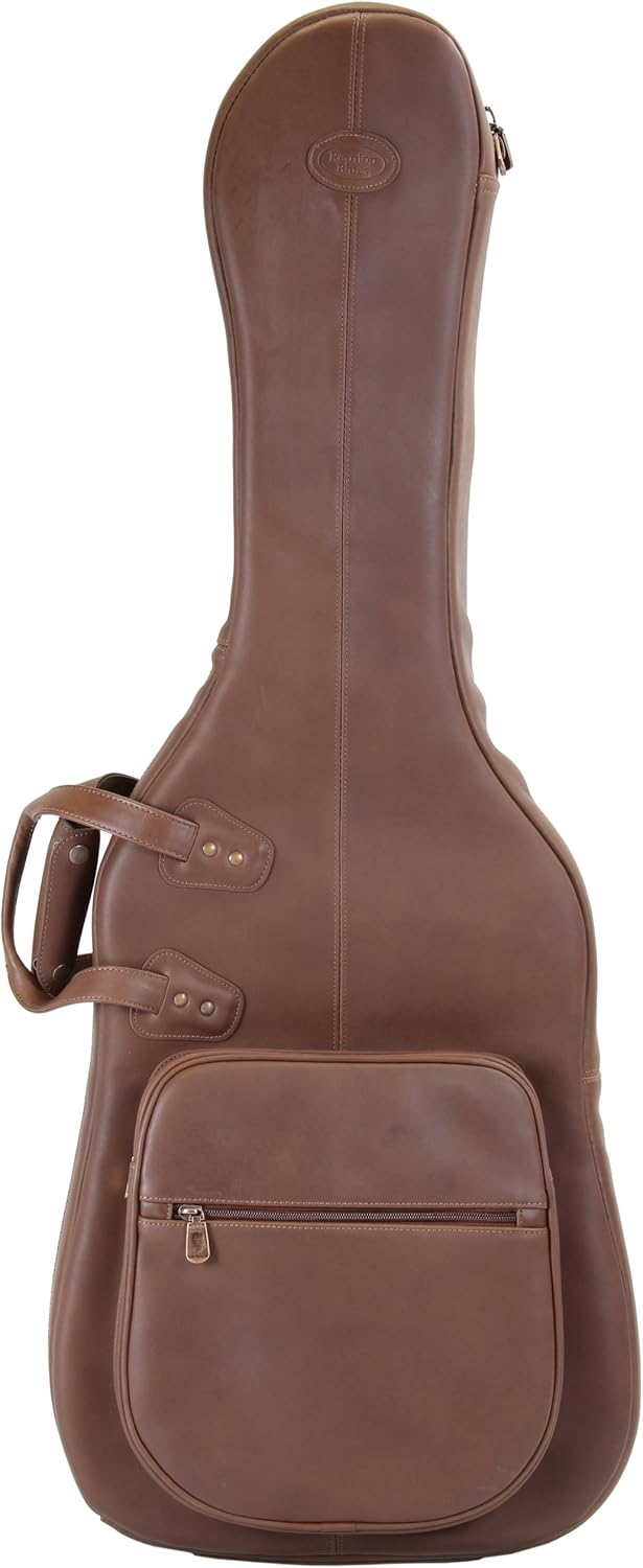 Reunion Blues Solid Body Electric Guitar Bag With Gusset, Chestnut Brown Leather