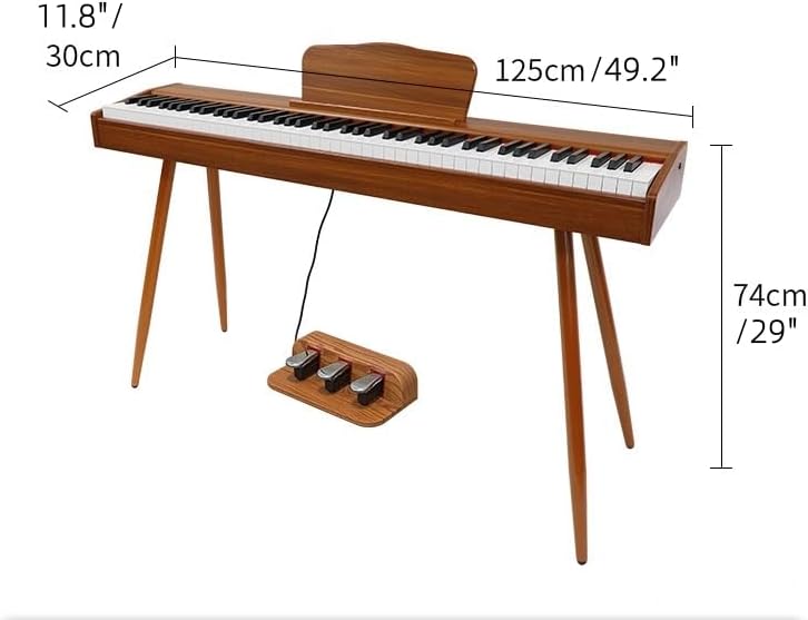 LANDTOM DDP-80 Digital Piano Keyboard 88 Keys Weighted, Hammer Action II, Home Electric Piano Full Size with Stand, Triple Pedal, MIDI Connecting and Headphone Interface