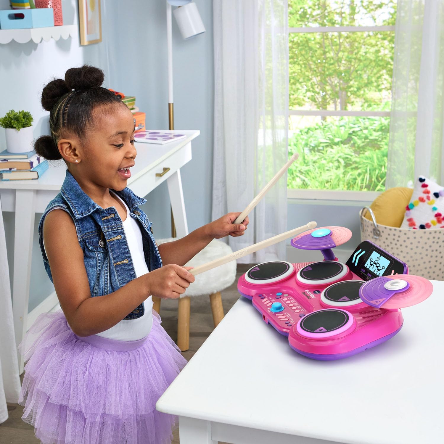 VTech Kidi Star Drum Pad, Pink